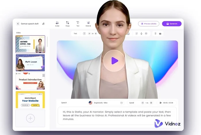 Make Amazing Videos Online: Vidnoz AI Text to Video Free Generator
